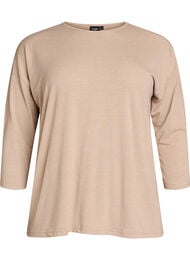 Jersey -pusero 3/4-hihoilla, Beige