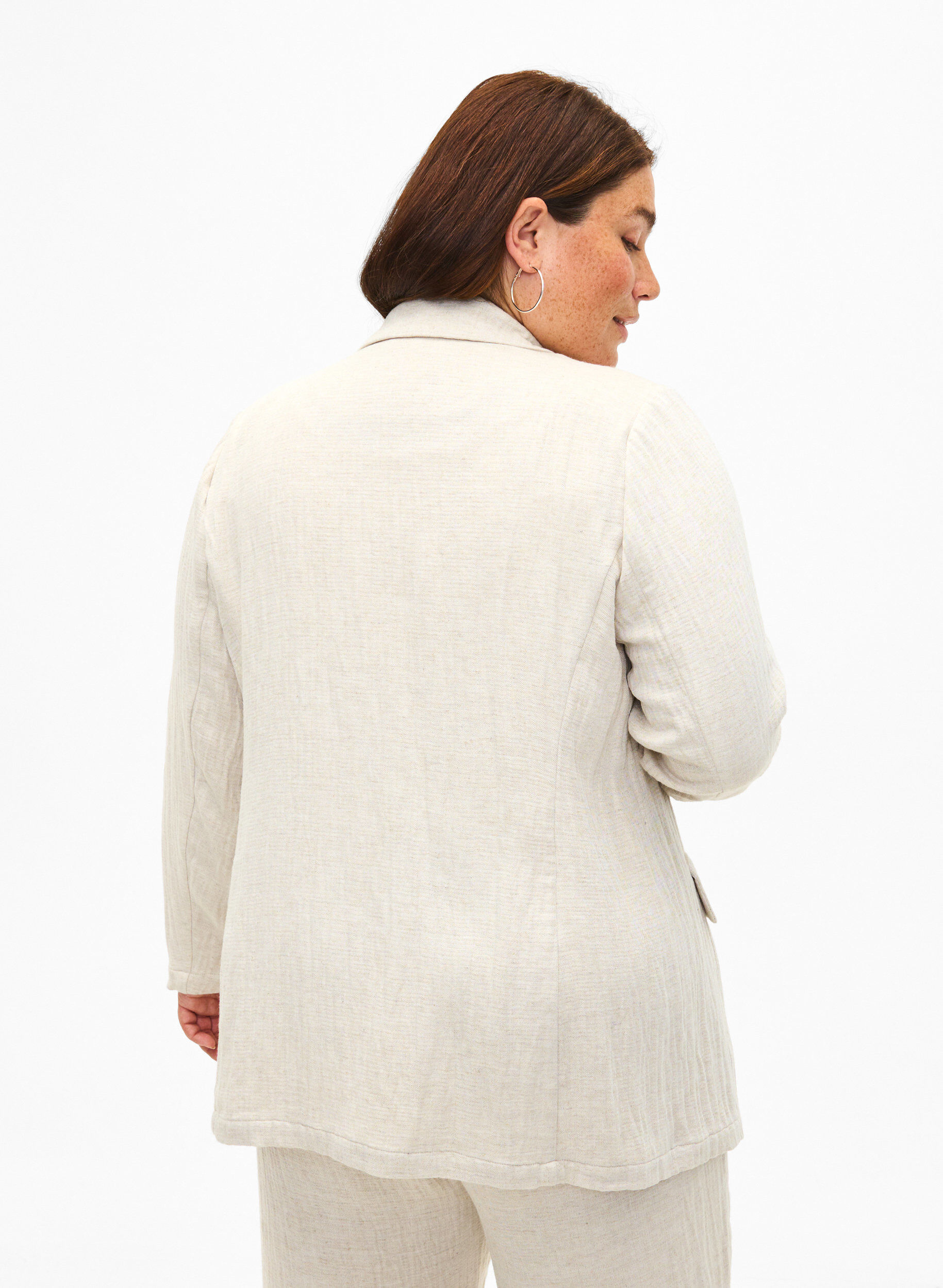 Zizzi Bleiseri pellavaisesta materiaalisekoitteesta, Rainy Day, Model image number 1