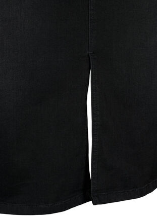 Midi-mittainen farkkuhame halkiolla, Black, Packshot image number 3