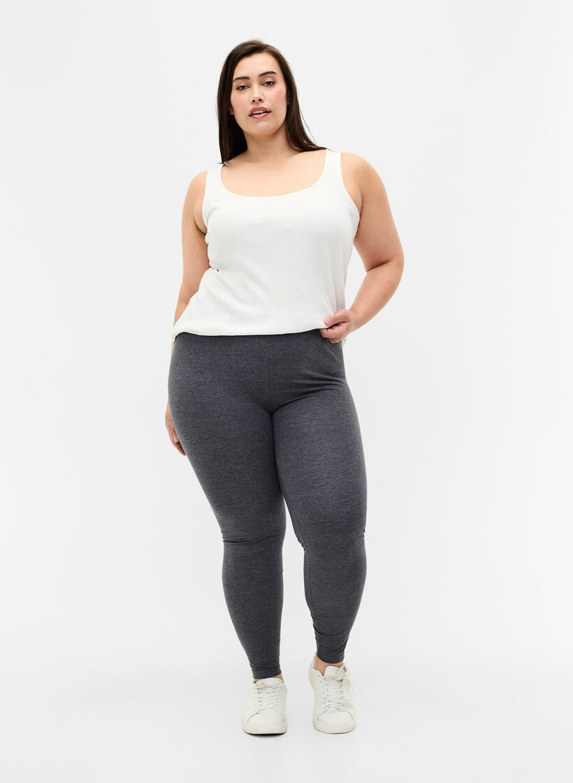 Harmaat meleeratut leggingsit, Dark Grey Melange, Model image number 2