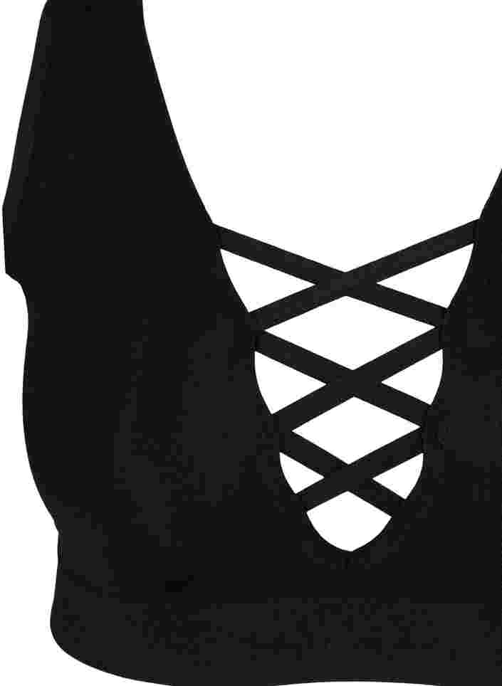 Saumattomat rintaliivit nyörillä, Black, Packshot image number 2
