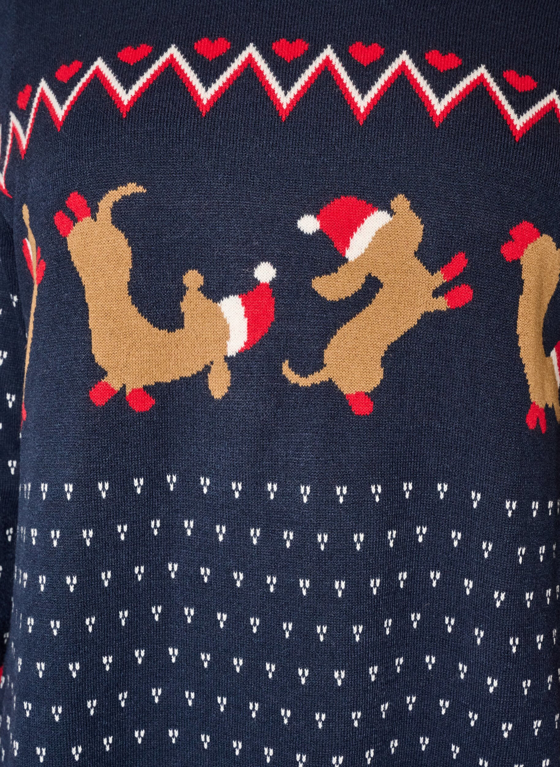 ZizziLyhyt neulemekko joulukuviolla, Sininen, Packshot image number 2