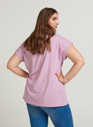 T-paita puuvillasekoitteesta, Lavender Mist Mel., Model image number 0