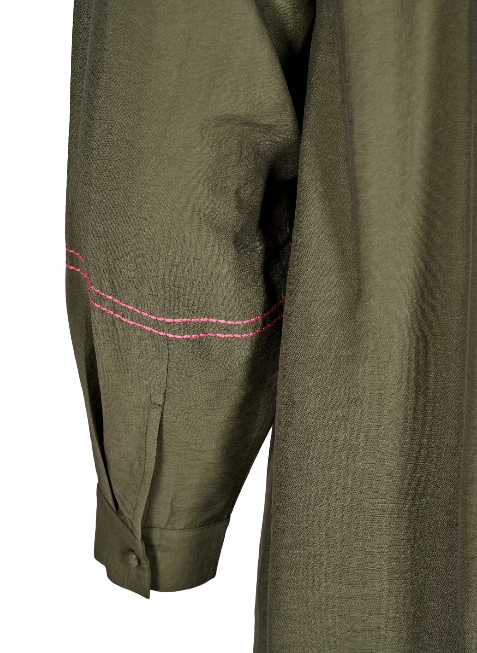 Zizzi Lyhyt mekko kontrastikirjailuilla, Vihre&auml;, Packshot image number 3