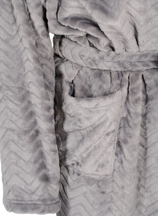 Lyhyt kuvioitu aamutakki taskuilla , Dark Grey, Packshot image number 3