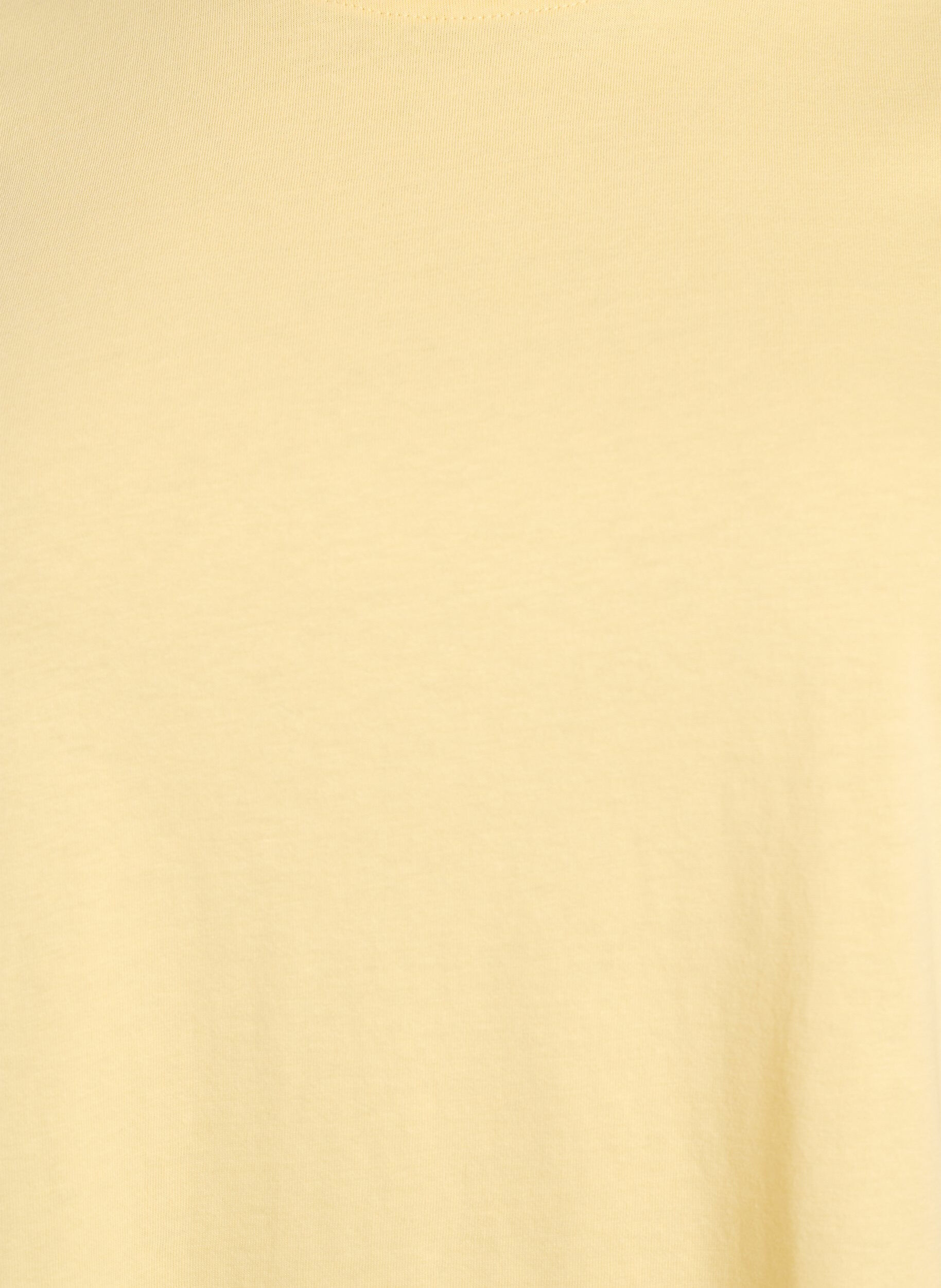 Zizzi Puuvillainen perus-T-paita, jossa on py&ouml;re&auml; kaula-aukko, Keltainen, Packshot image number 2