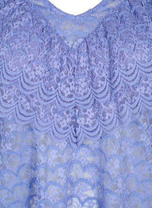 Lyhythihainen röyhelöinen pusero, Lavender Violet, Packshot image number 2