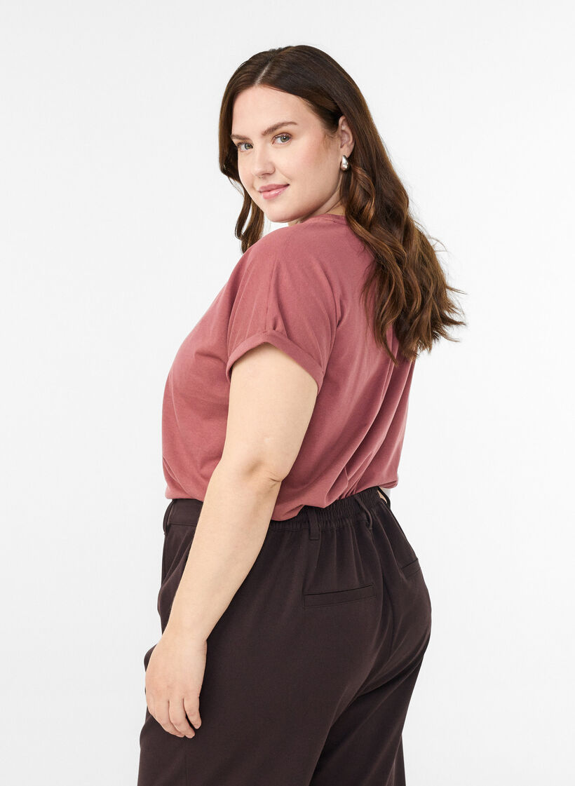 Lyhythihainen t-paita puuvillasekoitteesta, Vaaleanpunainen, Model image number 1