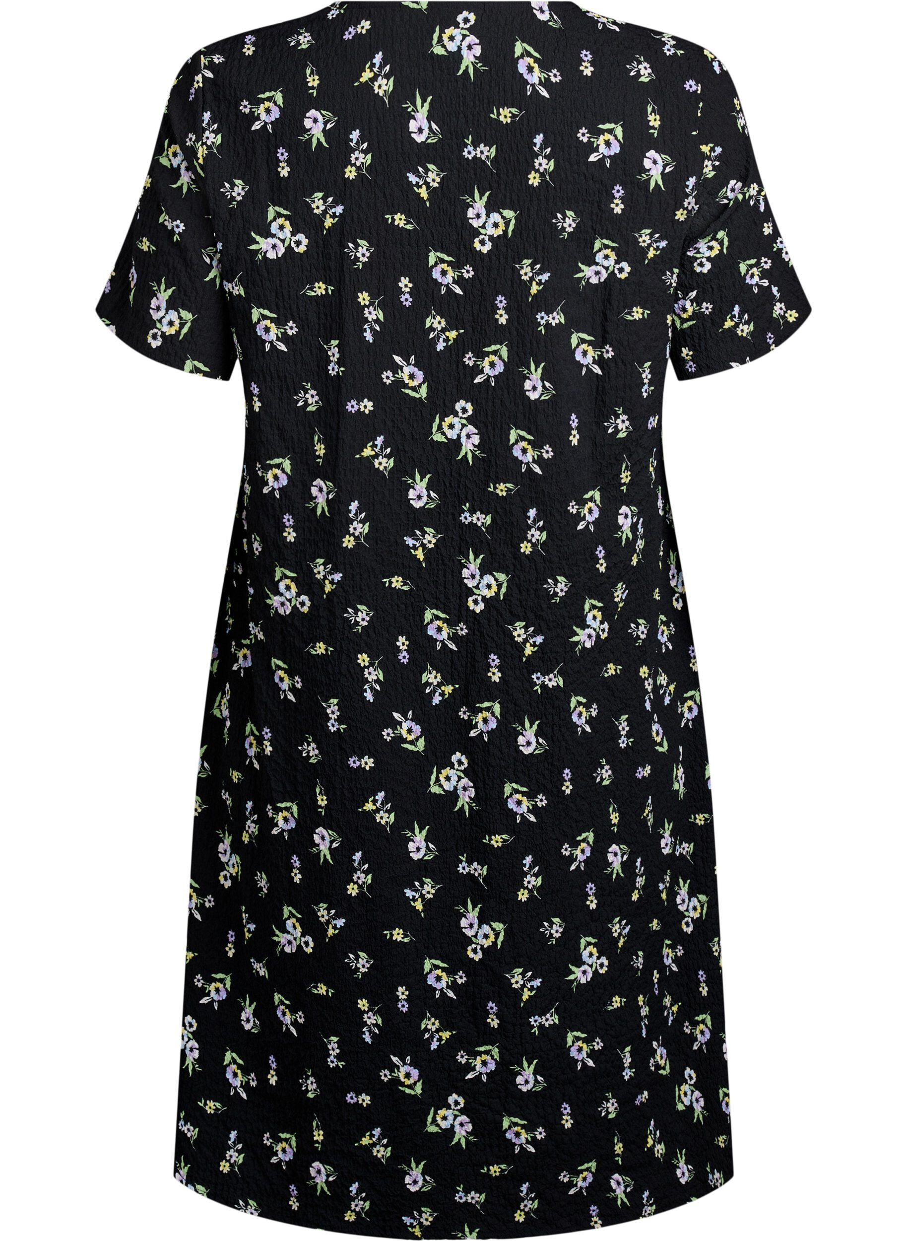 ZizziLyhythihainen mekko V-p&auml;&auml;ntiell&auml;, Musta, Packshot image number 1