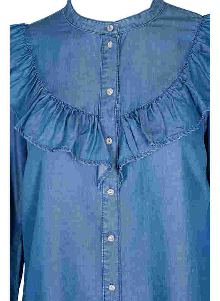 Pitkähihainen paita lyocell-kuidusta (TENCEL™), Blue denim, Packshot image number 2
