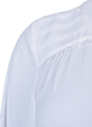 Pitkähihainen pusero nappikiinnittyksellä, Bright White, Packshot image number 3