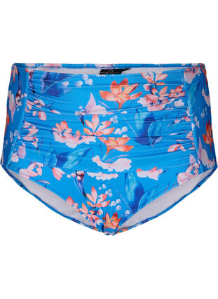 Ekstrakorkeavyötäröinen bikinialaosa kuosilla, Bright Blue Print, Packshot image number 0