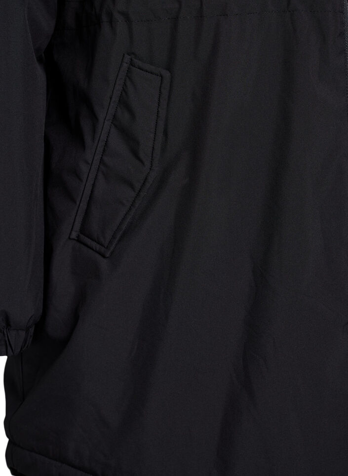 Kevyt topattu parka hupulla, Musta, Packshot image number 3