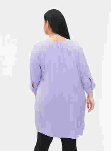 Viskoositunika 3/4-pituisilla hihoilla, Lavender, Model image number 1