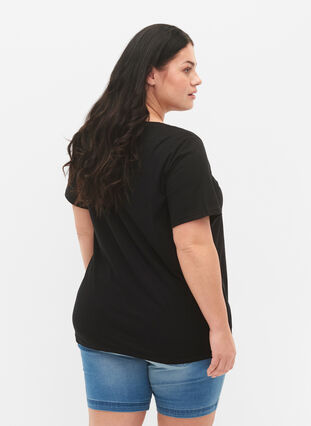 T-paita ekologisesta puuvillasta T-paita ekologisesta puuvillasta painatuksella , Black W. Be G. Foil, Model image number 1