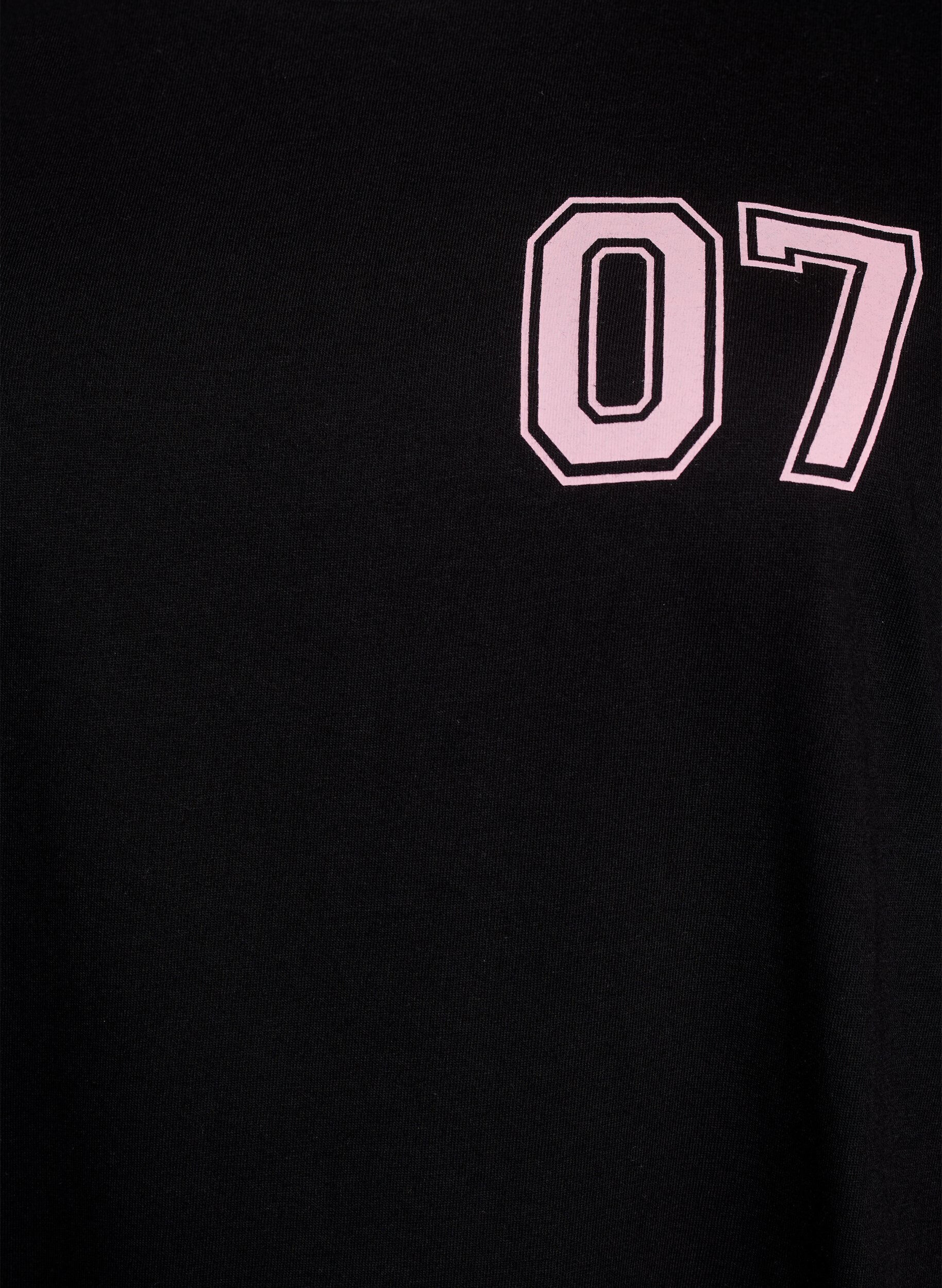 Zizzi Lyhyt T-paitamekko sporttisilla yksityiskohdilla, Musta, Packshot image number 2