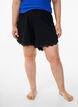 Rennot y&ouml;shortsit ribatulla tekstuurilla ja pitsisomisteilla, Musta, Model image number 3