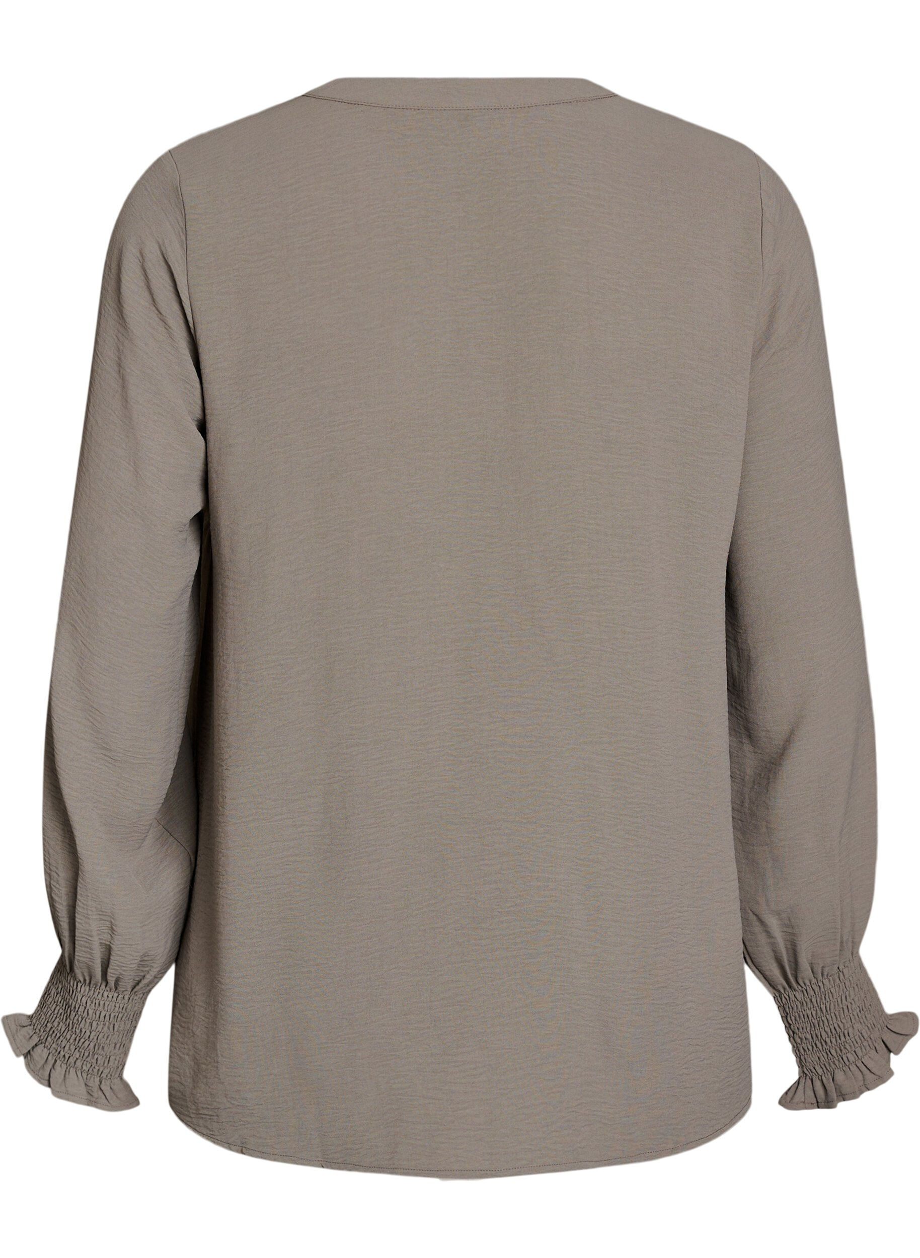 ZizziPusero smock-kalvosimilla ja v-p&auml;&auml;ntiell&auml;, Beige, Packshot image number 1