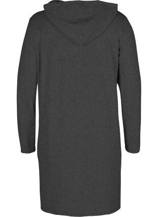 Pitkähihainen mekko hupulla , Dark Grey Melange, Packshot image number 1