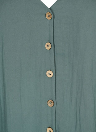 Viskoosipusero napeilla ja v-pääntiellä, Balsam Green, Packshot image number 2