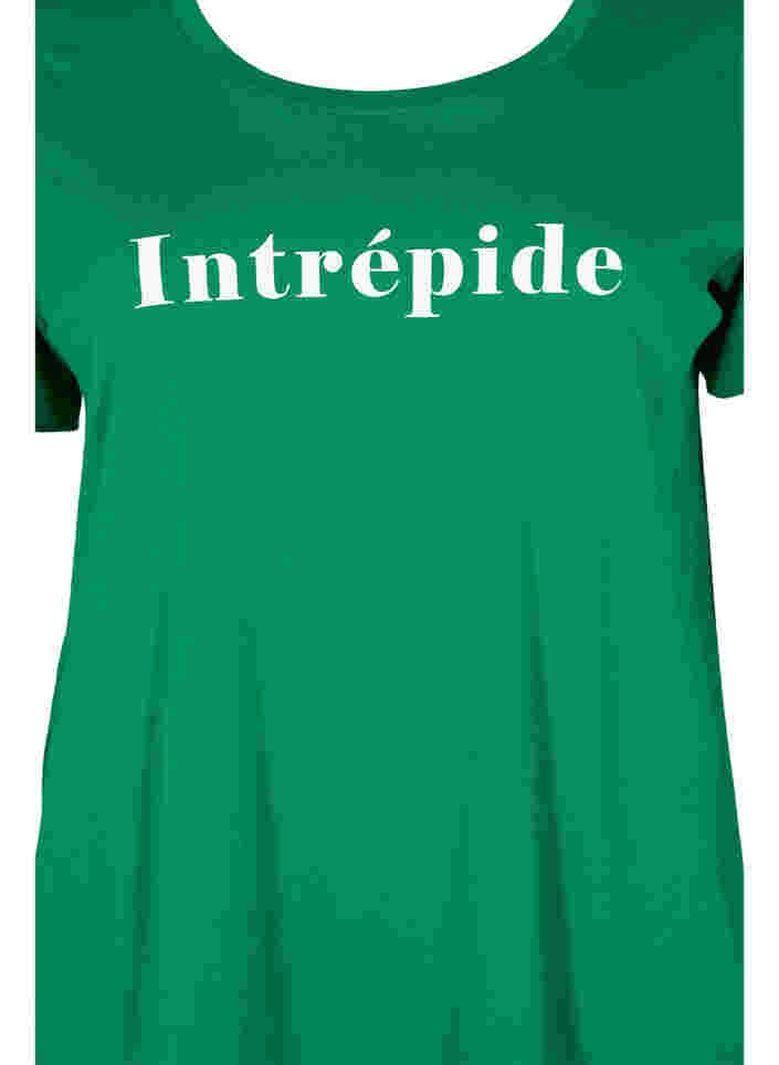 Lyhythihainen puuvillainen t-paita tekstipainatuksella, Jolly Green, Packshot image number 2