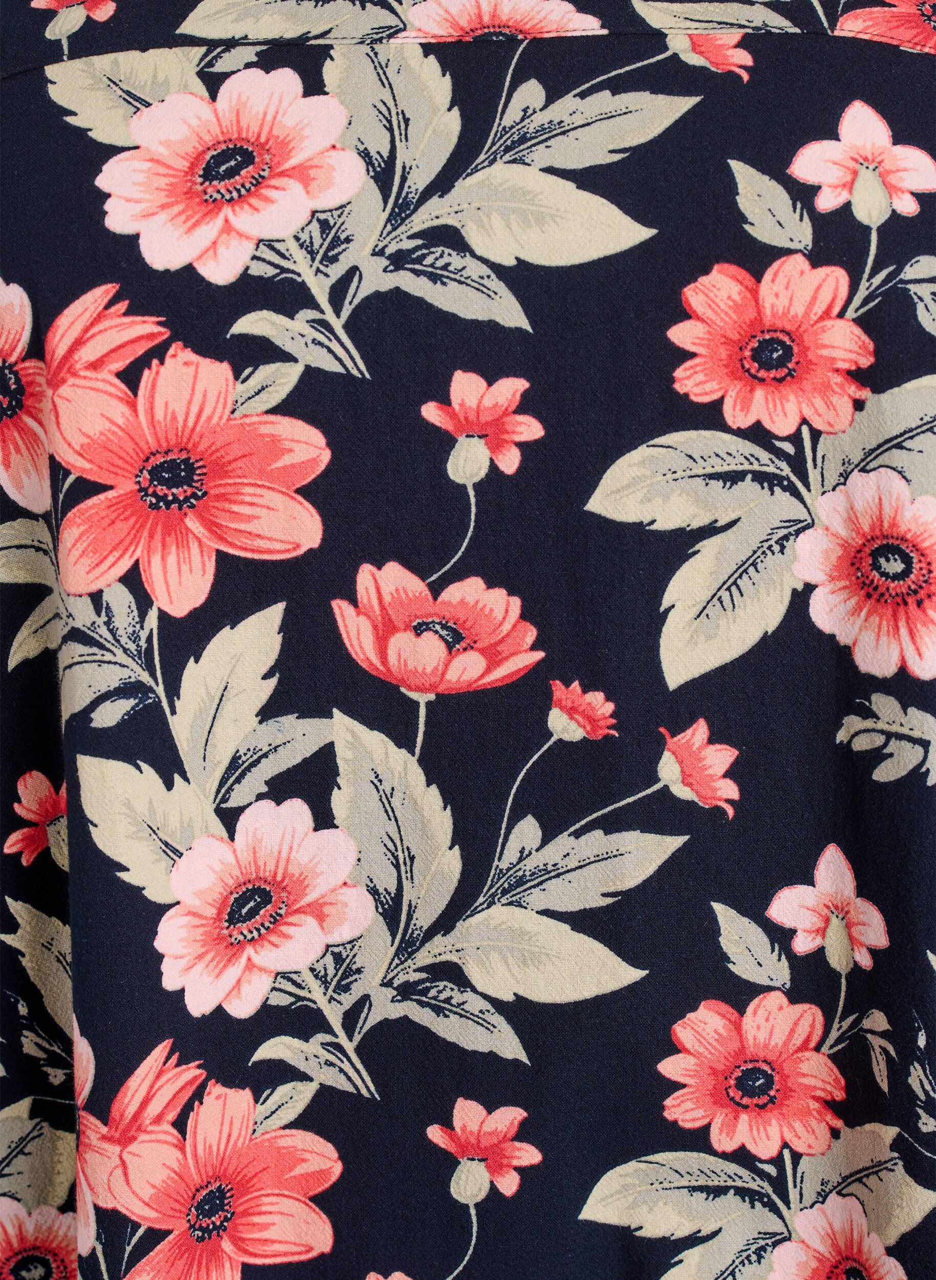 ZizziLyhythihainen puuvillamekko printill&auml;, Sininen, Packshot image number 2