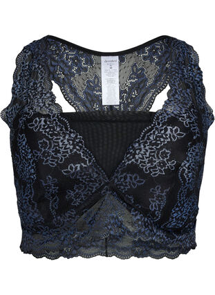 Rintaliivit pitsillä ja mesh-kankaalla , Black w. blue lace, Packshot image number 0