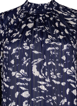 Kuosillinen pusero rypytyksellä, Blue Leaf AOP, Packshot image number 2