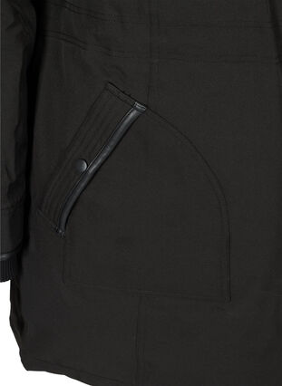 Talvitakki vetoketjulla ja taskuilla, Black, Packshot image number 3