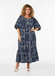 Nilkkapituinen mekko viskoosista paisley-kuviolla ja lyhyill&auml; hihoilla, Sininen, Model image number 0