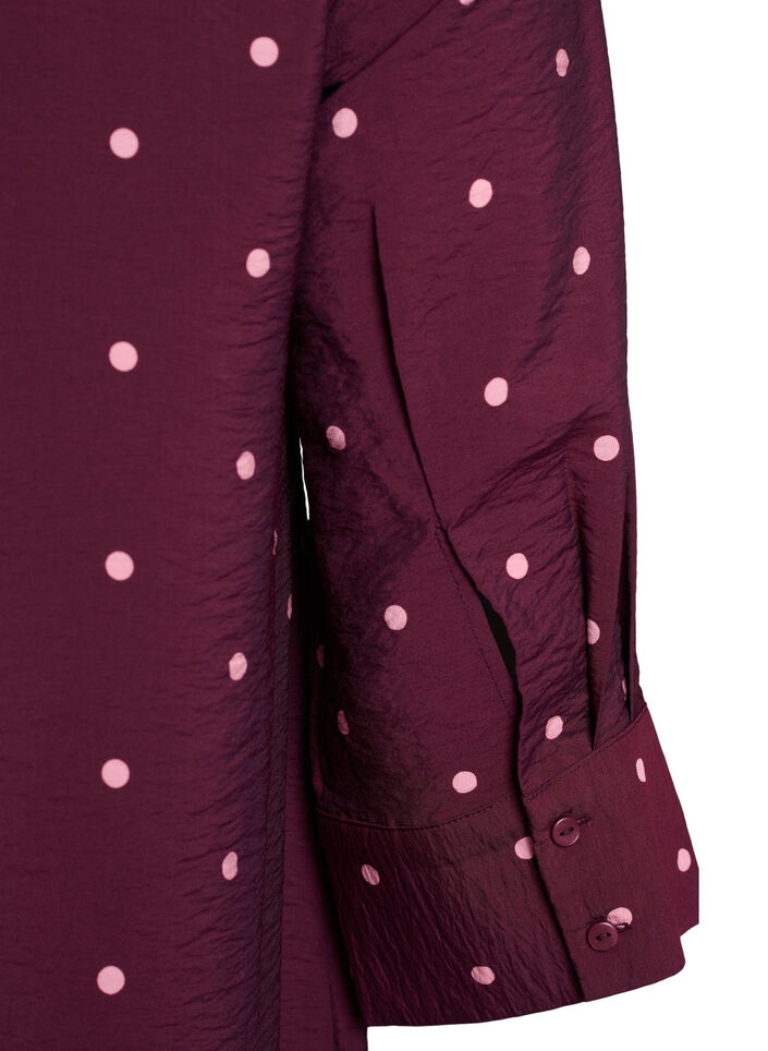 Lyhyt mekko kauluksella ja rintataskulla, Punainen, Packshot image number 3