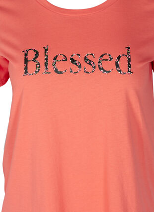T-paita printillä, Living Coral BLESSED, Packshot image number 2