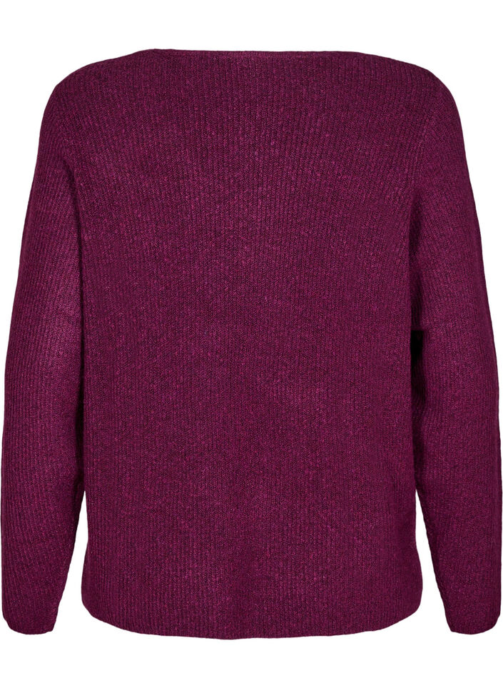 Neulepusero v-pääntiellä ja pitkät hihat, Potent P. Black Mel., Packshot image number 1