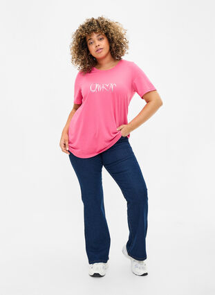 FLASH – kuviollinen t-paita, Hot Pink Amour, Model image number 2