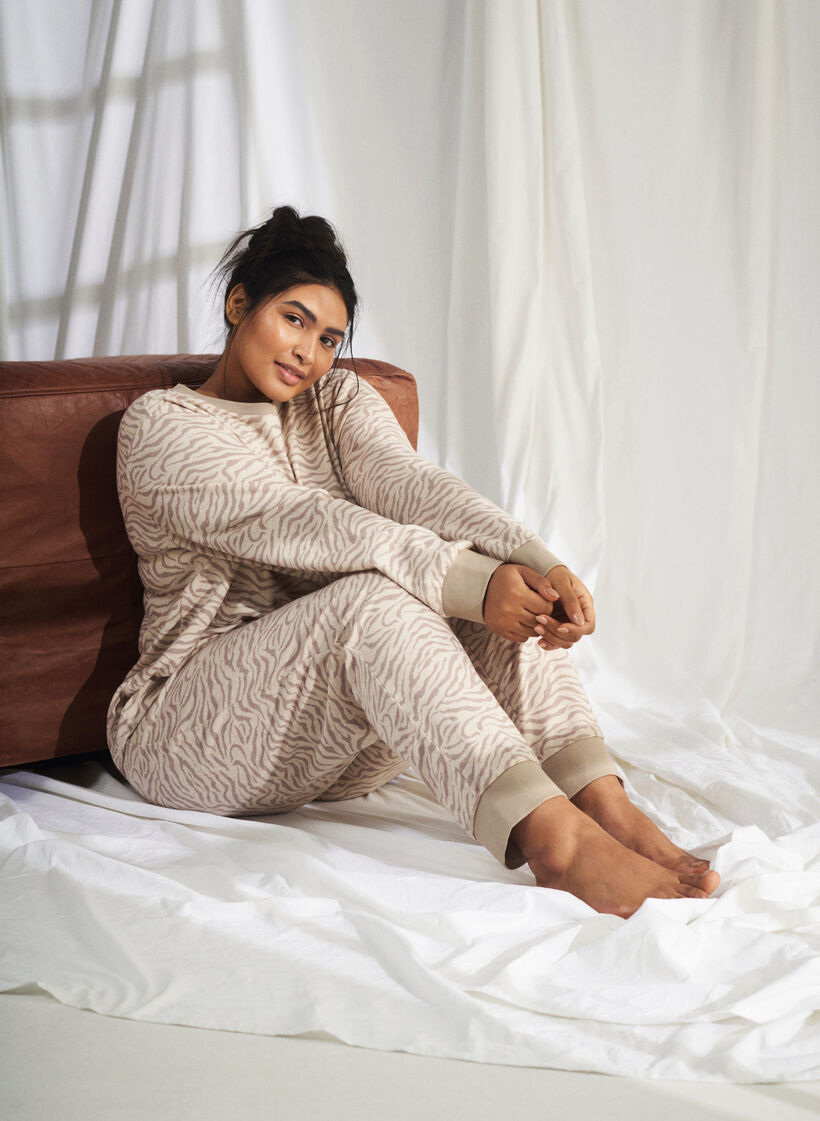 Printatut veluurihousut, Pink Tint AOP, Image image number 0