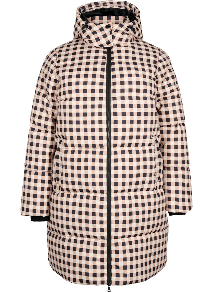 Ruudullinen toppatakki talveksi, Black w. Nomad Check, Packshot image number 0