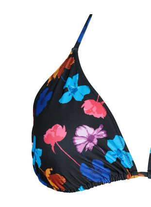 Kolmiomallinen bikiniyläosa printillä, Black Flower AOP, Packshot image number 2