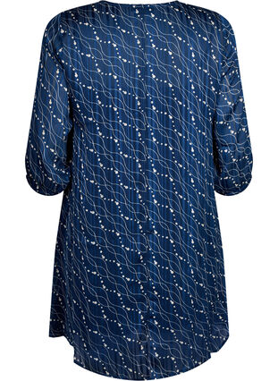 Kuvioitu mekko, jossa on v-pääntie ja 3/4-hihat, Dress Bl. Swirl AOP, Packshot image number 1