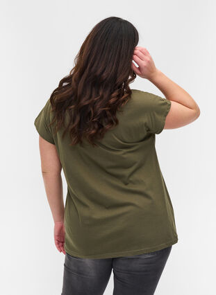 Puuvillainen t-paita printtiyksityiskohdilla , Ivy Green Mel Leaf, Model image number 1