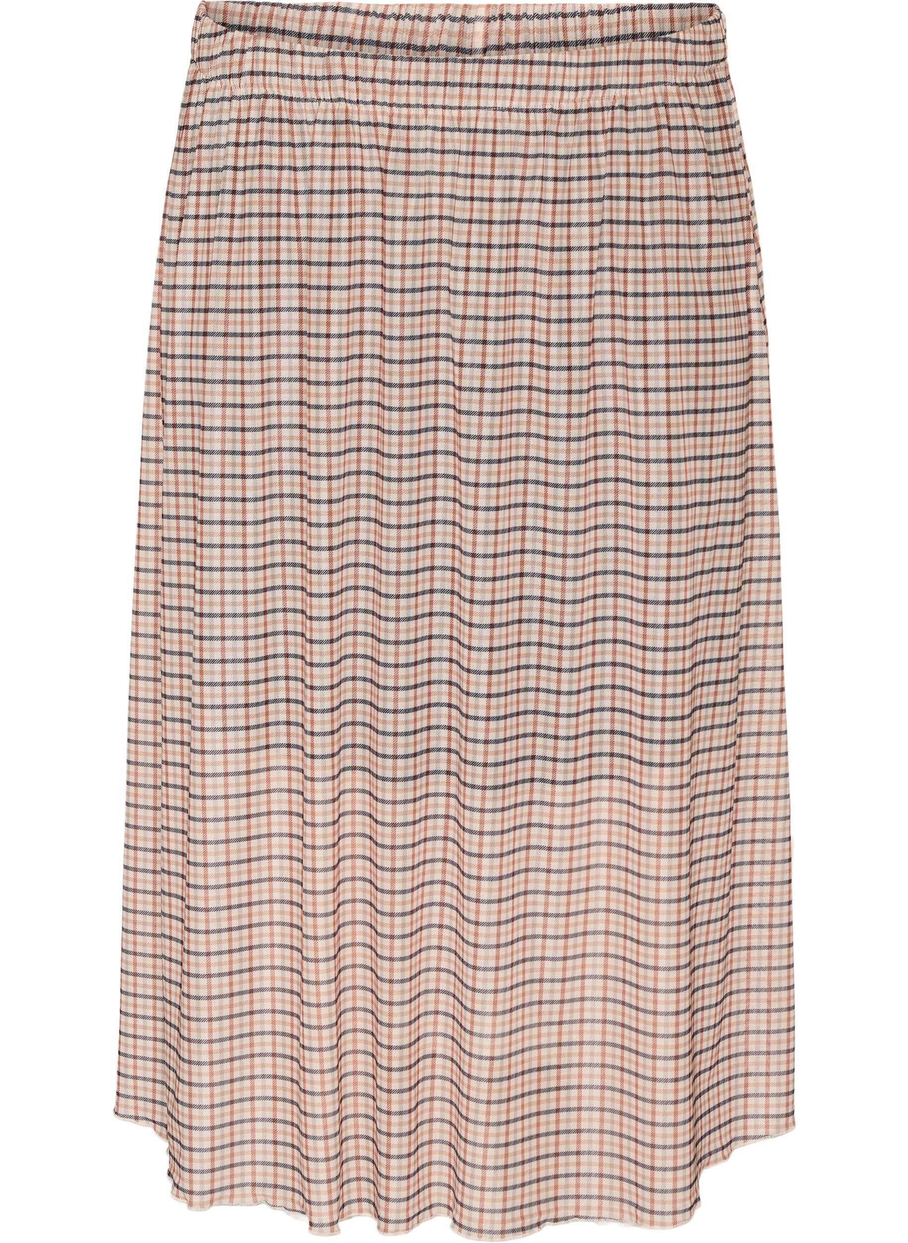 ZizziRuutukuosinen mesh-midihame, Beige, Packshot image number 0