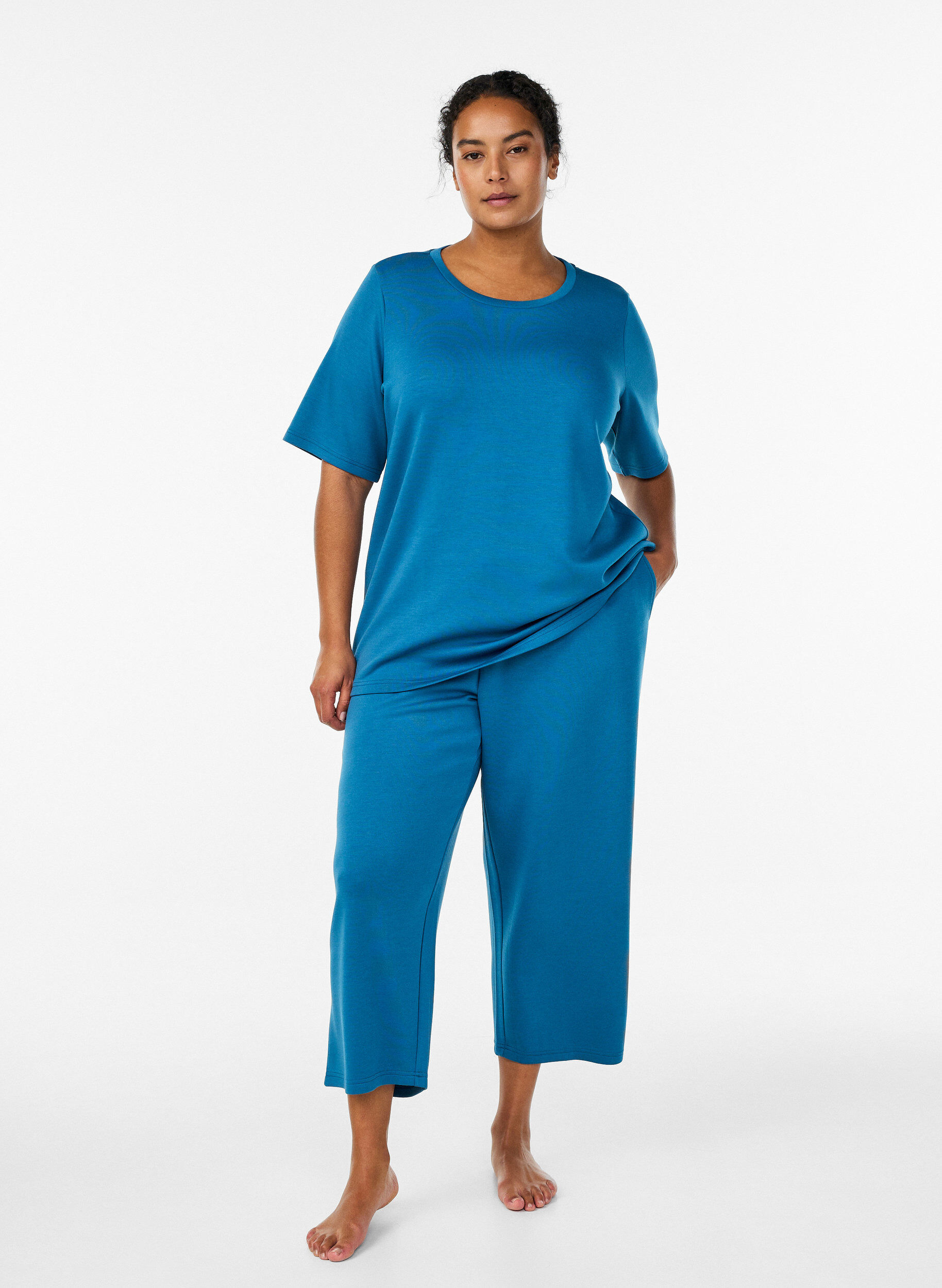 Zizzi T-paita modaalisekoitetta, Sininen, Model image number 1