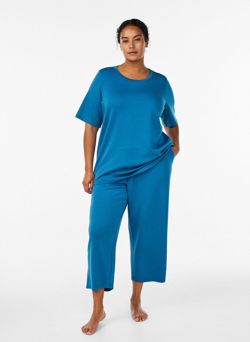 T-paita modaalisekoitetta, Sininen, Model image number 1