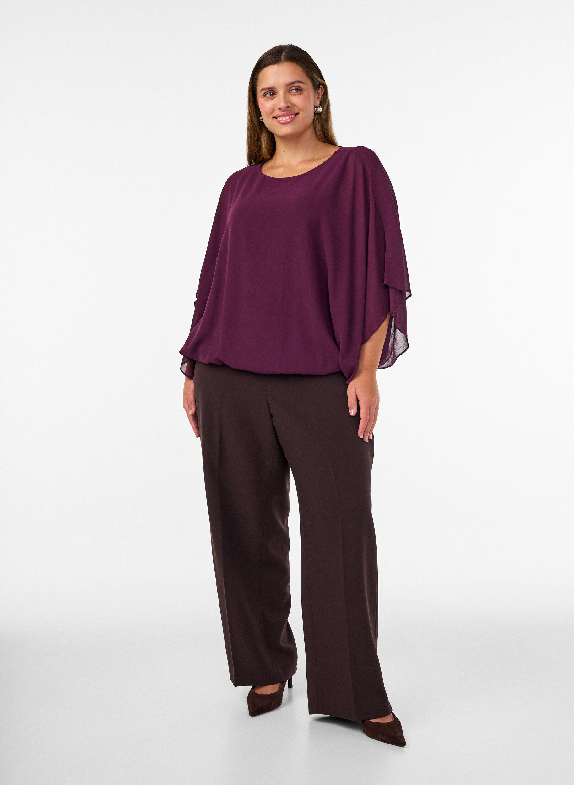 ZizziSifonkipusero pallomaisella efektill&auml;, Violetti, Model image number 1