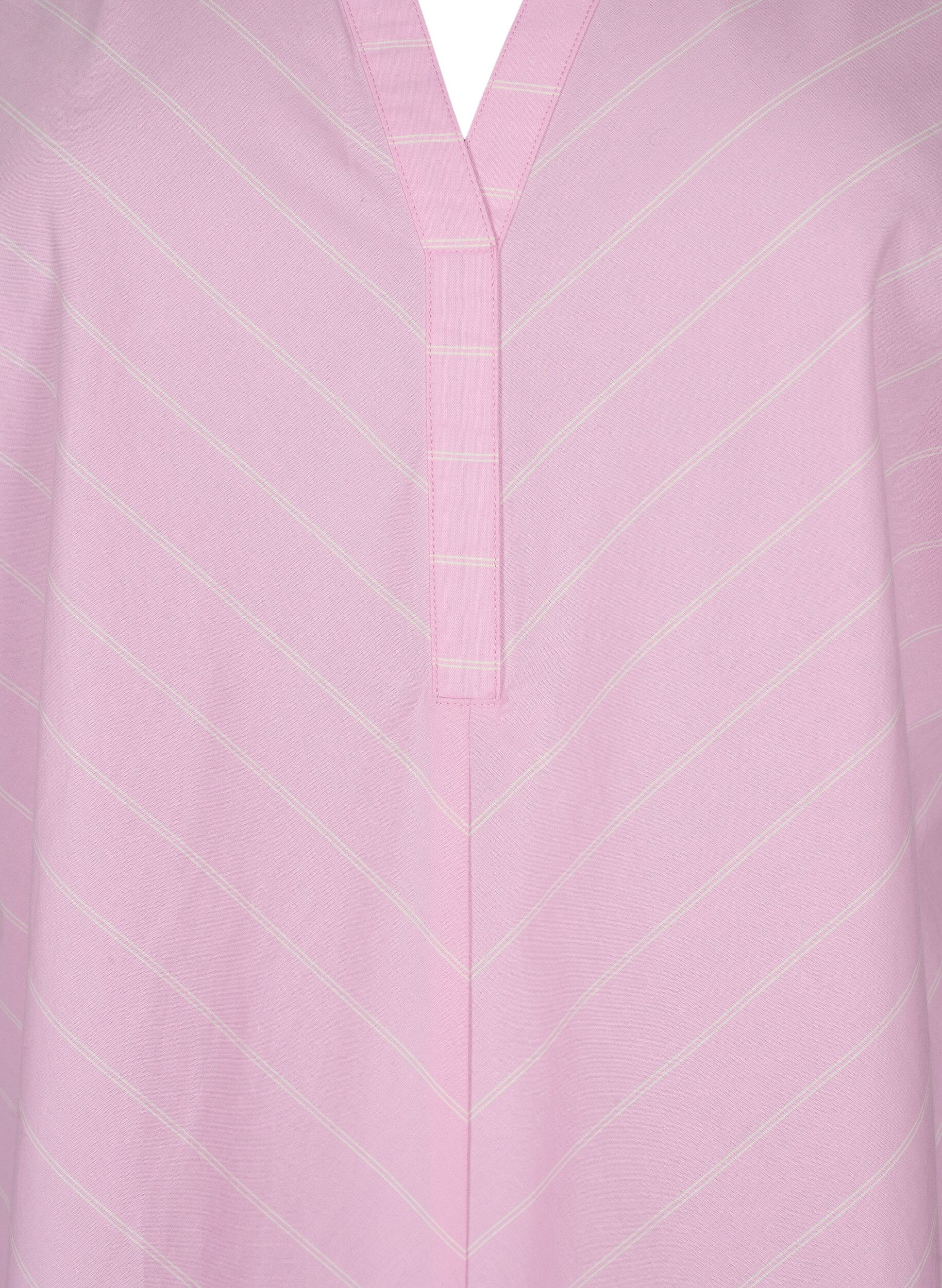 Zizzi Raidallinen mekko luomupuuvillaa, Lilac Sachet, Packshot image number 2