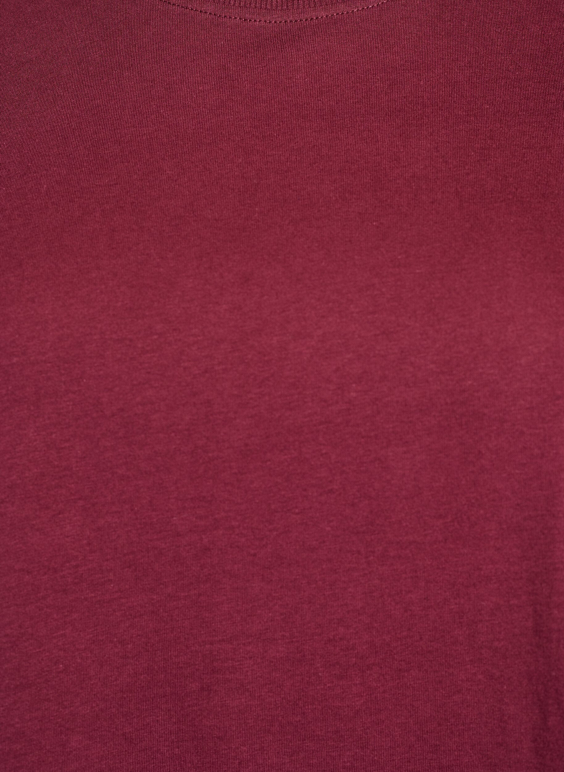 ZizziPuuvillainen perus-T-paita, jossa on py&ouml;re&auml; kaula-aukko, Tumma Bordeaux, Packshot image number 2