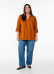 Paita puuvillamusliinissa, jossa broderie anglaise -kirjailu, Oranssi, Model image number 1