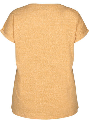 Meleerattu puuvillainen t-paita, Mineral Yellow Mélange, Packshot image number 1