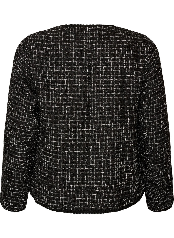 Boucl&eacute;takki kultaisilla napeilla, Musta, Packshot image number 1
