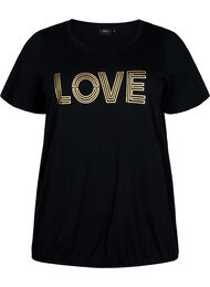 Puuvilla T-paita foliopainatuksella, Black W. Love