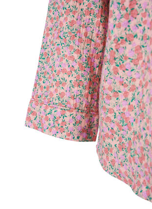 Puuvillainen yöpaita kukkakuosilla, Powder Pink, Packshot image number 3